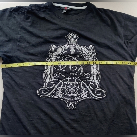 ARTFUL DODGER T-shirt XXL Embroidered Black Crew Neck Men's - Picture 8 of 10